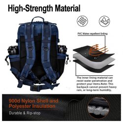 Nordic Army Laser Cut Gym Rygsæk - Navy Blue- 45Liter
