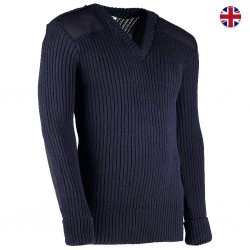 Woolly Pully Military Nato Knitwear - Navy Blue