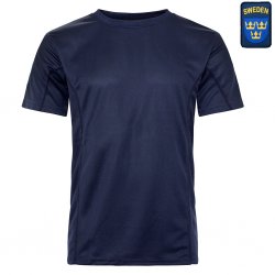 Quick dry t shirt nationsmärke marinblå