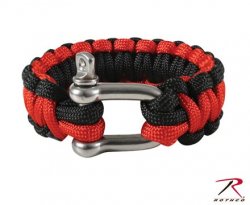 ARMY PARACORD ARMBAND w/ D-SHACKLE Black/Red