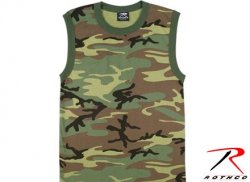 T-SHIRT Muskel Woodland camouflage
