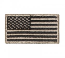 Amerikansk Flagga Militär tygmärke med kardborre Sand/Svart