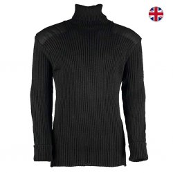 Woolly Pully Roll Neck Sweater 100% Wool - Black