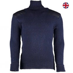 Woolly Pully Roll Neck Sweater 100% Wool - Navy Blue