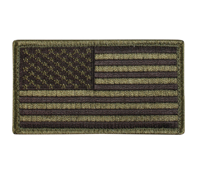 Amerikansk Flagga Militär tygmärke med kardborre Olivgrön
