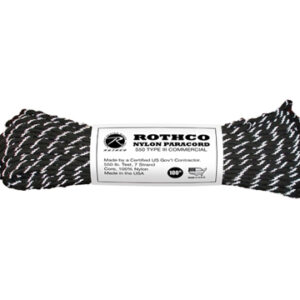 Paracord US Original Svart/Vit Reflex 30meter