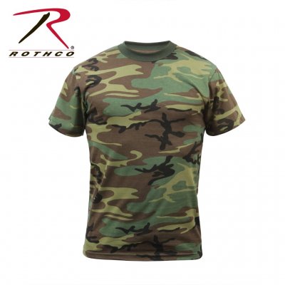 Camo Rothco T-trøje Woodland Camo