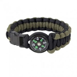 ROTHCO PARACORD / COMPASS BRACELET - OD / BLACK