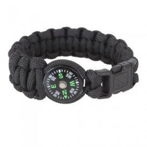 Army paracord armband med kompass svart
