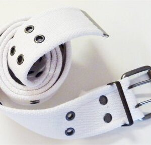 American Vintage bælte med dobbelt spænde hvid