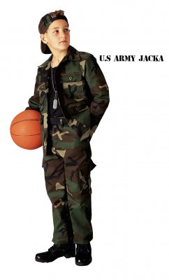 Amerikansk Kids Jacket Woodland Camo