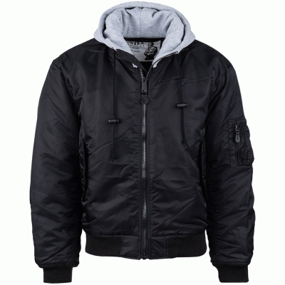Fostex MA-1 Hooded Bomber Jacket - Black