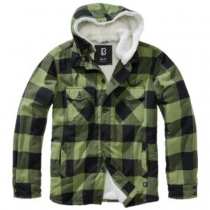 Brandit Lumberjacket hooded Fur - Green