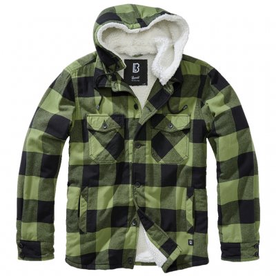 Brandit Lumberjacket hooded Fur - Green