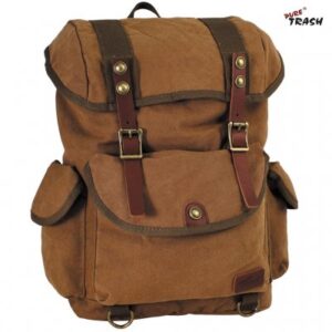 Max Fuchs Army Infantry Canvas Backpack- Brown