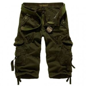 Nordic Army Cargo Shorts - Long Style - Army Green