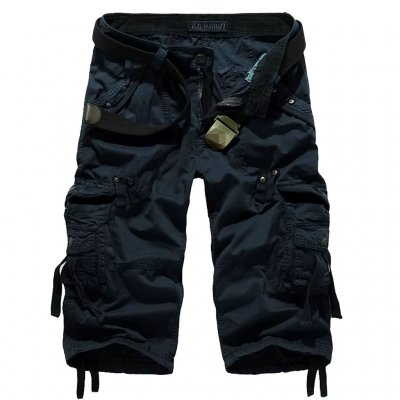 Nordic Army Cargo Shorts - Long Style - Navy Blue