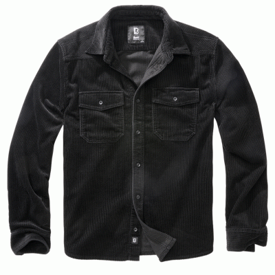 Corduroy Classic Shirt Long Sleeve - Black