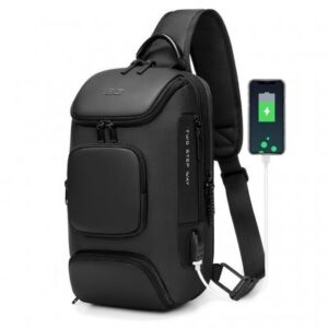 Kaka Crossbody Sling Bag 3 Pocket - Black