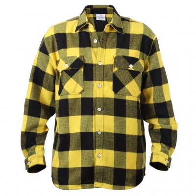 Flanellskjorta Herr Rothco Gul/Svart