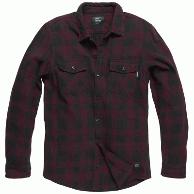 Vintage Industries Globe Flannel Shirt - Burgandy
