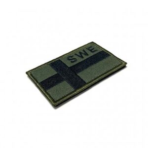 Tygmärke Svensk Flagga SWE - Grön/Svart