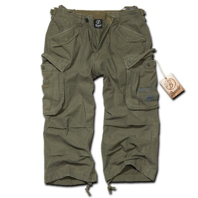 Brandit Industry 3/4 Vintage Cargo Shorts Olivgrön