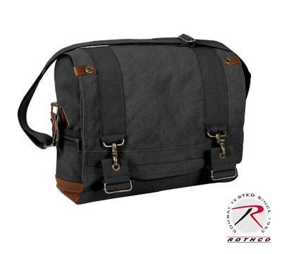 Vintage B-15 Pilot MESSENGER Shoulder Bag Black