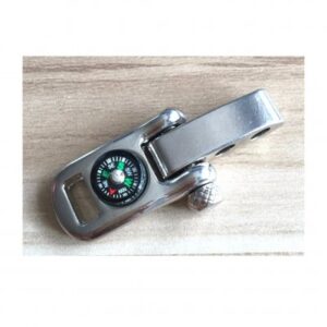 Paracord Shackle med Kompass - Silver
