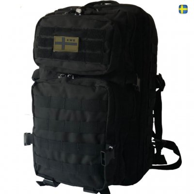 Milte Assault Rygsæk Large med Patch - Sort