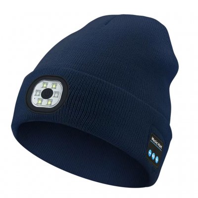 Acrylic Beanie Flashlight USB - Navy Blue