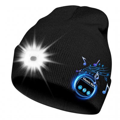 Acrylic Beanie Flashlight USB - Black
