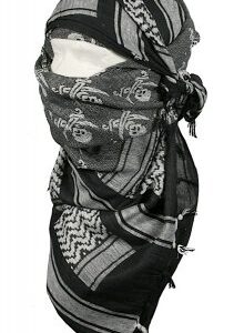 Nordic Army Shemagh Palestinasjal med dödskalle Svart-Vit