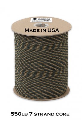 Paracord US Original i metervara Woodland camo