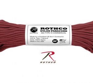 ROTHCO NYLON PARACORD 550LB 100 FT / BURGUNDY