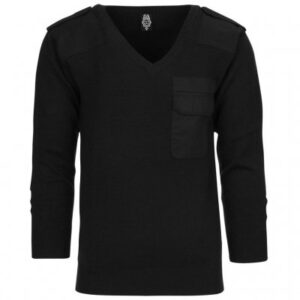 Fostex Garments Pullover V-neck 50% wool - Black