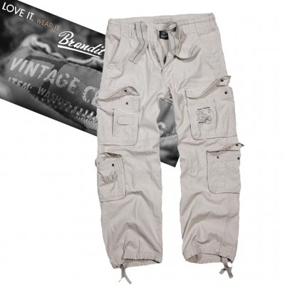 Brandit Pure Vintage Cargobukser Old white