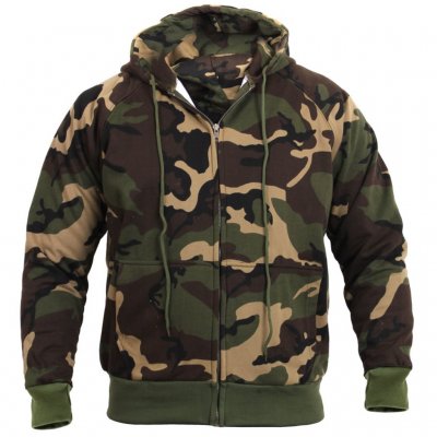 Rothco Hættetrøje i washed woodland med foer og lynlås