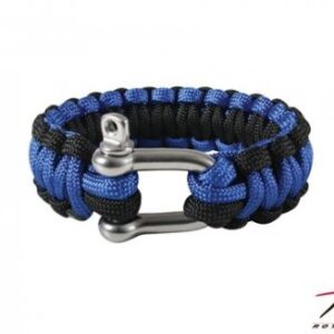 ARMY PARACORD ARMBAND w/ D-SHACKLE Blue/Svart