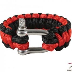 ARMY PARACORD ARMBAND w/ D-SHACKLE Black/Red