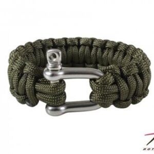 ARMY PARACORD ARMBAND w/ D-SHACKLE Olivgrön
