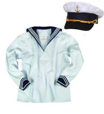 Sailor shirt med kaptensmössa - UNISEX