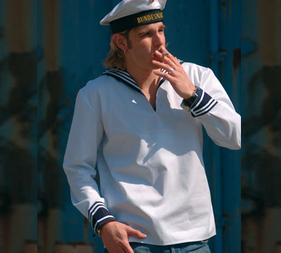 Navy Sjömansskjorta/ seglarskjorta -UNISEX