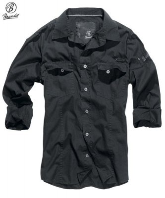 Brandit Slimfit Shirt Sort