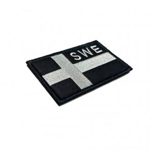 Tygmärke Svensk Flagga SWE - Svart/Grå