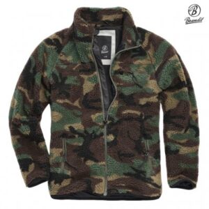 Brandit Teddyfleece jakke - Woodland Camo
