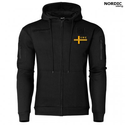 Nordic Army Zipper Hoodie Thin Blue Line - Black/Yellow