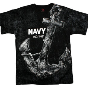 T-trøje Vintage sort NAVY ANCHOR