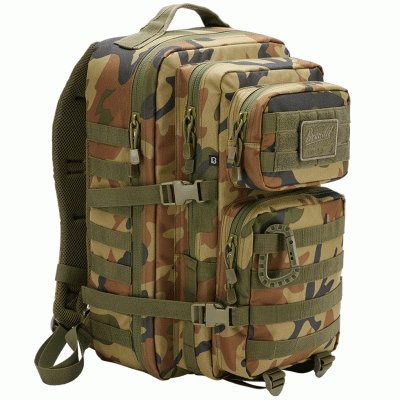 Brandit US Assault Rygsæk Large - 40Liter - Woodland Camo