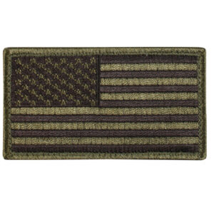 Amerikansk Flagga Militär tygmärke med kardborre Olivgrön